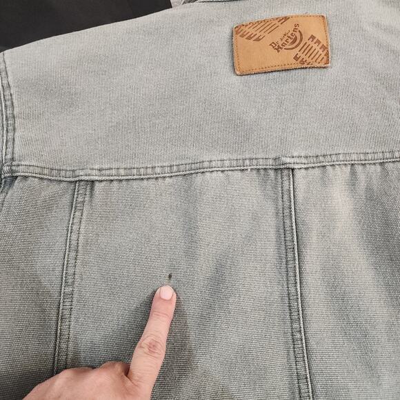 Vintage Dr. Martens Air Wair Greyish Olive Green Denim Jacket Size Med. - Picture 6 of 8